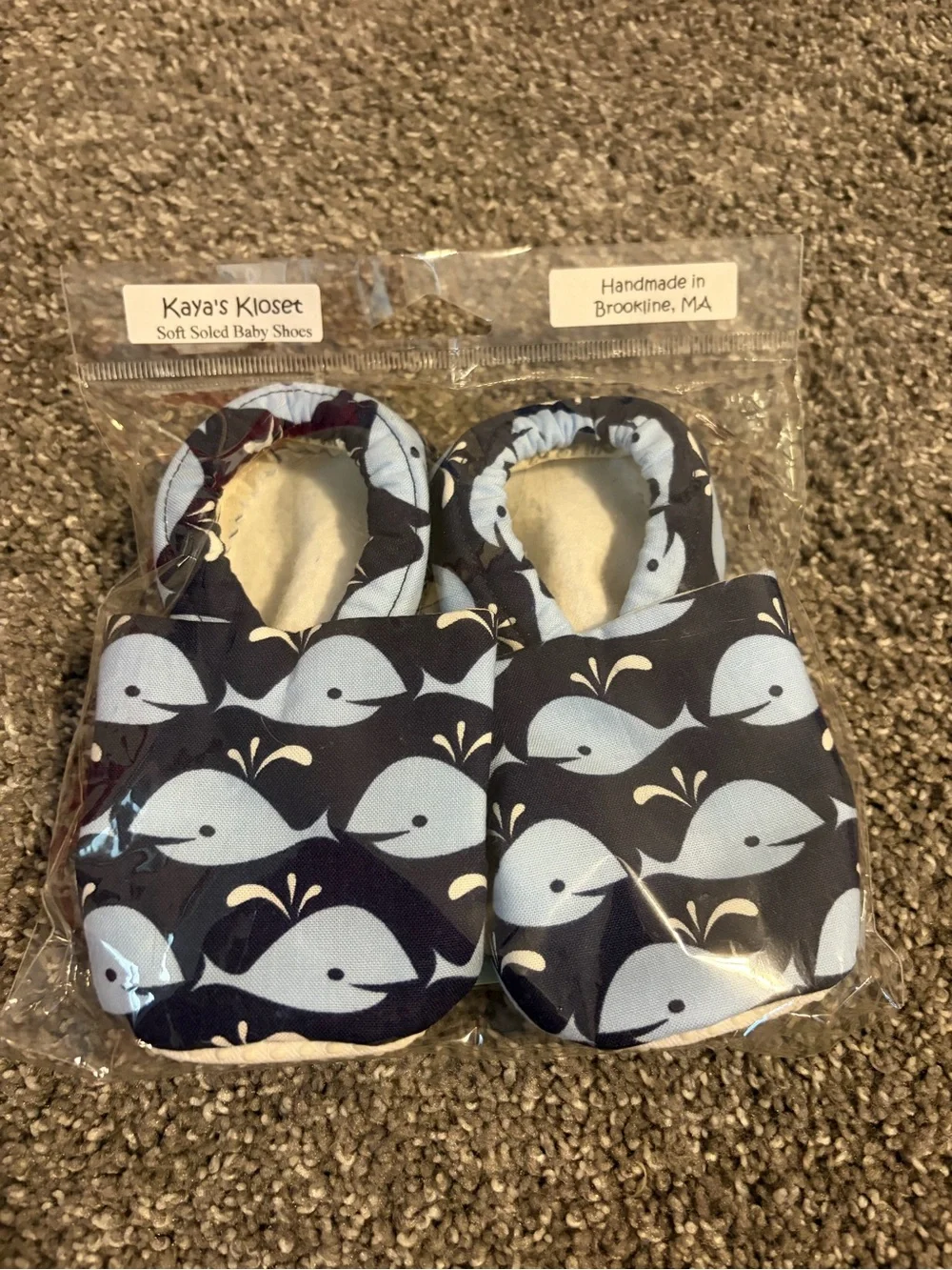 NWT Navy Whale Baby Shoes 18-24